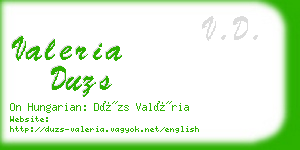 valeria duzs business card